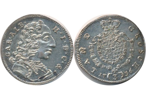 Bayern 3 kreuzer 1736 Karl Albrecht BU