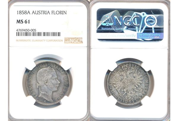  1 Florin / Gulden 1858 A Franz Joseph 