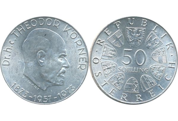 Austria 50 Schilling 1973 Dr. Theodor Körner UNC
