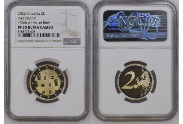 Slovenia 2 EUR 2022 Joze Plecnik NGC PF 70 UC