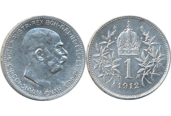 AUSTRIA 1 Corona 1912 Franz Joseph UNC-