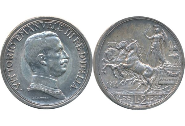  2 Lire 1914 Vittorio Emanuele III