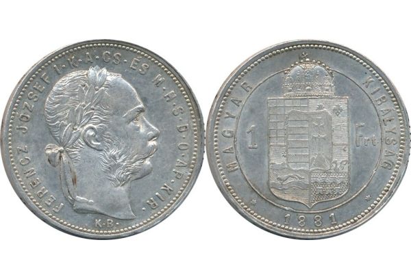 Hungary 1 Forint 1881 Franz Joseph I 