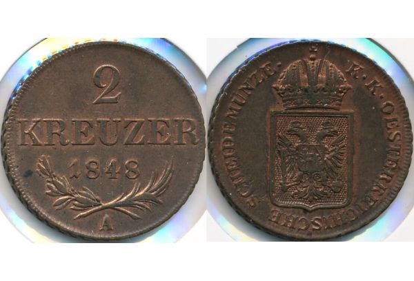 2 Kreuzer 1848 
