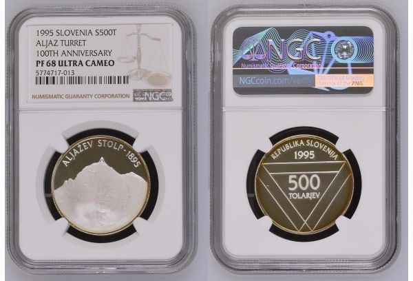 500 Tolar 1995 NGC PF68 UC ALJAZ TURRET