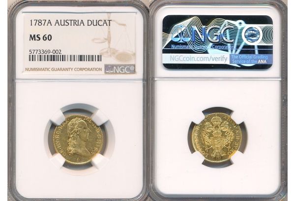 1 Ducat 1787 A NGC MS60