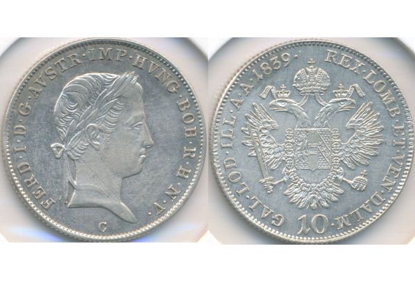Austria 10 Kreuzer 1839 C UNC-
