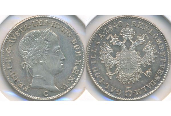 Austria 5 Kreuzer 1840 C UNC