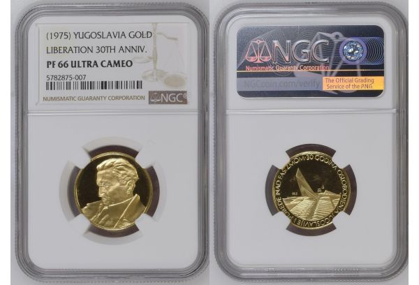 YUGOSLAVIA Tito 1975 30th anniversary medal PF66 UC