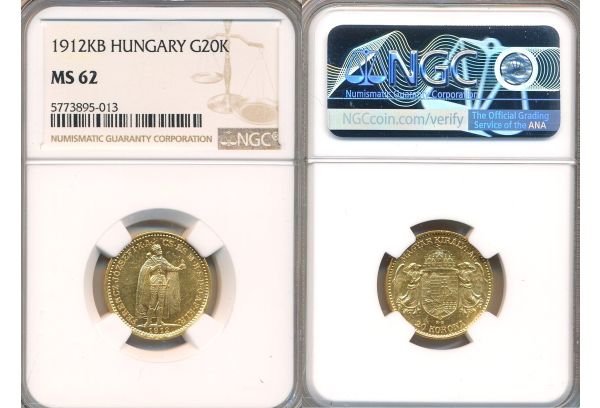 20 Korona 1912 NGC MS 62
