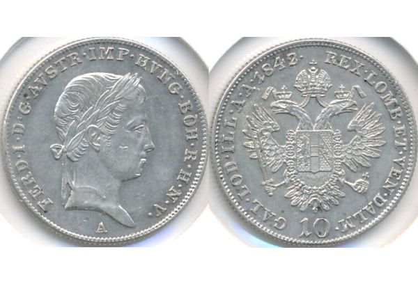 10 Kreuzer Ferdinand I 1842A