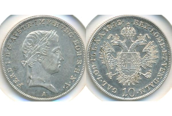  10 Kreuzer Ferdinand I 1842 A