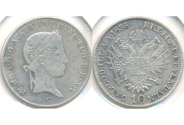 10 Kreuzer Ferdinand I 1838 C
