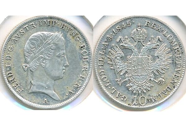 10 Kreuzer Ferdinand I 1845 A