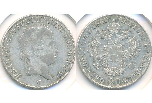 20 Kreuzer Ferdinand I 1840 C
