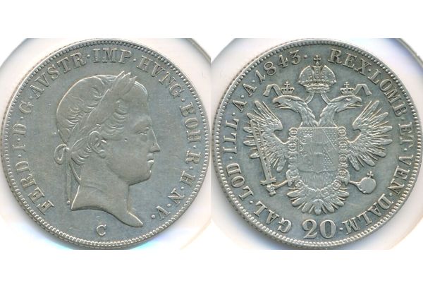  20 Kreuzer Ferdinand I 1843 C