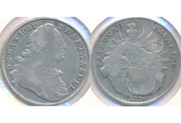 Germany - Bavaria Taler 1776 Maximilian III Joseph VF