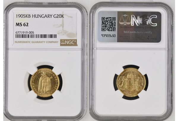 20 Korona 1905 NGC MS62