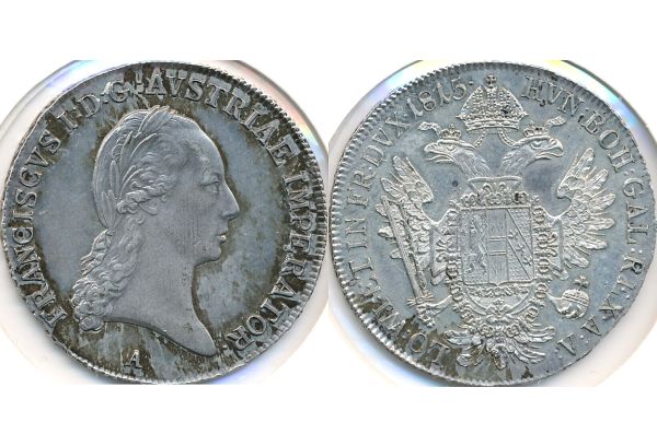   Austria 1/2 Taler 1815 Francis I UNC-