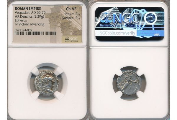 ROMAN EMPIRE AR Denarius Vespasian, AD 69-79 NGC 