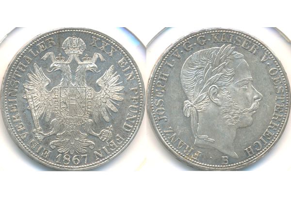 Austria Taler 1867 B UNC MS62
