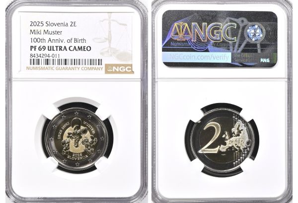  2€ PROOF Miki Muster 2025 