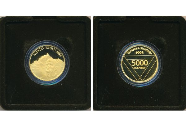 Slovenia 5000 Tolarjev Aljaž turret