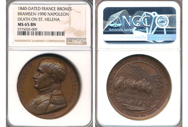 Napoleon Medal  Death on St.Helena 1840