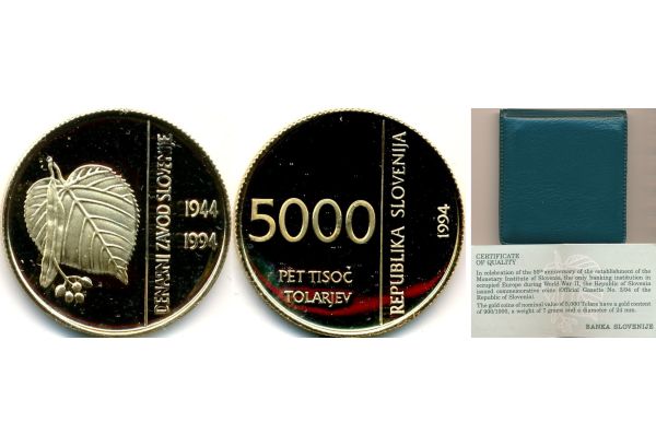 5000 Tolar Monetary institute